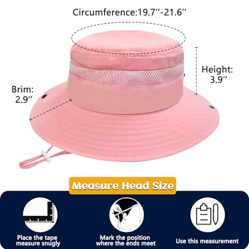 Image of Outdoor Kids Sun Hat for Boys Girls Wide Brim Mesh Bucket Hat UPF 50+ Sun Protection Breathable Summer Fishing Safari Hat