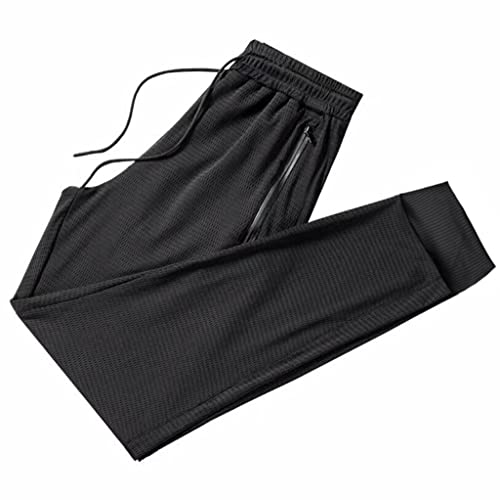 Men's Sports Pants Mesh Summer Thin Ice Silk Pant Loose Workout Running Cropped Pant Nine-Point Pants