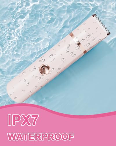 Bikini Trimmer Women Lady Shavers for Women for Bikini Legs Armpit Pubic Hair Trimmer for Womens,Electric Shaver for Womens,Ceramic Blades IPX7 Waterproof,Wet and Dry Use,Pink - Image 7