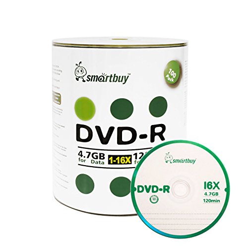 Smart Buy 100 Pack DVD-R 4.7gb 16x Logo Blank Data Video Movie Recordable Disc, 100 Disc 100pk - Thumbnail 3