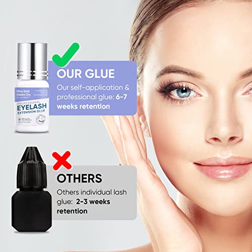 Eyelash Extension Glue 5Ml, No Fume Lash Glue For Eyelash Extensions 6-7 Weeks Retention, Permanent Eyelash Extensions Strong Professional Lash Glue #TOP3