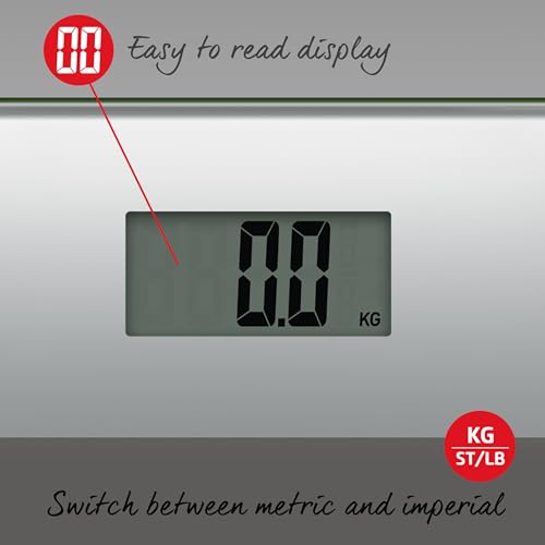 Salter Digital Bathroom Scale – Easy Read LCD Display, 180 kg/ 28 st Capacity, Instant Read Step On Activation, Battery Included, Neat Storage, 15 Year Guarantee, Two Tone Design, Silver/Grey - Image 2