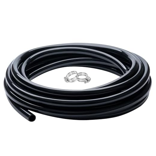 ZY-hosetube 3/4" id - 10ft Black Vinyl Tubing Flexible PVC Tube Hybrid Hose Transfer Water Fuel Gas for Pond Fountain Garden Waterfall, Durable and Safe, with 2 Hose Clamps