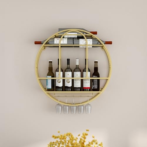 Support de verre à vin suspendu mural et étagères de bar flottantes