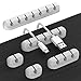Produktbild Kabelhalter Kabelclips, 5 Stück Kabelmanagement-Organizer, Klebehaken für Schreibtisch, Netzkabel, USB Ladekabel, Ladegeräte, Audiokabel, Büro und Privatanwender (grau, 1-1-3-5-7 Steckplätzen)