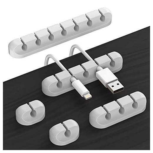 Cord Holder Cable Organizer Clips – Self Adhesive Cord Organizer for Desk, Car, Nightstands, Office, Black Silicone Cord Keeper Cable Clips Wire Holders for Phone Charger Cords (Grey)