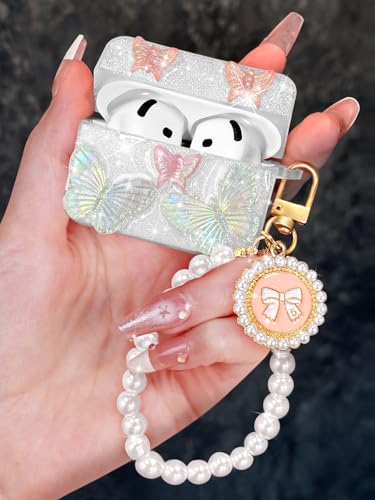 Boaretiu for AirPods 5th/4th Holographic Case for Women, Butterflies