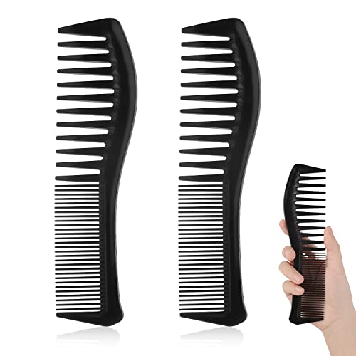 Peines de plástico paquete doble 18.3 cm negro miniatura 1