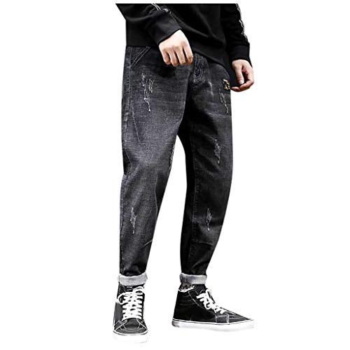 baggy jeans herren stretch Cargo Hose Denim Regular Fit Sweathose Twillhose harem hiphop-Hose joker Jogginghose Sweathose Moda Hose Latzhose