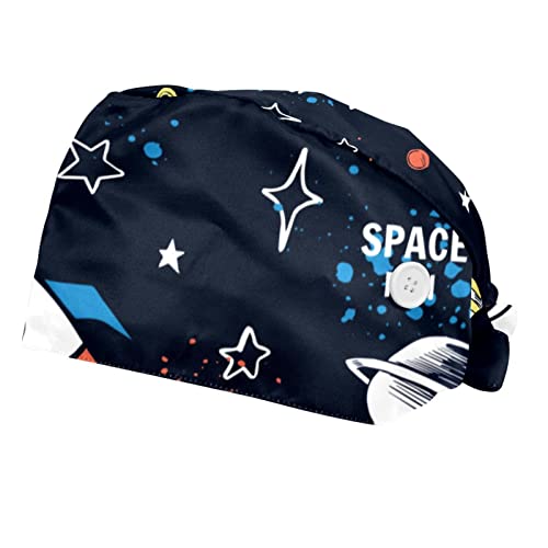 Chapeaux de travail imprimé espace lot de 2 casquettes unisexes
