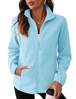 IECCP Damen Fleecejacke mit Reißverschluss – Leichte & Warme Übergangsjacke für Outdoor, Wandern & Freizeit, Blau, M
