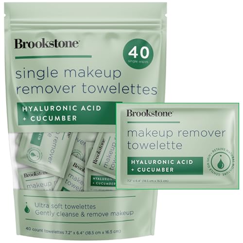 Brookstone-Individual-Makeup-Remover-Wipes-Ultra-Soft-Makeup-Remover-Wipes-Individually-Wrapped-Gently-Cleanse-Remove-Makeup-40-Count-Makeup-Wipes-Individually-Wrapped