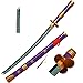 Skyward Blade Spada di Legno Roronoa Zoro Katana, Spada di Samurai Giapponese di Trama Originale Anime, Slash di Piume di Cielo, Katana di Yama Enma Viola per Collezione Cosplay