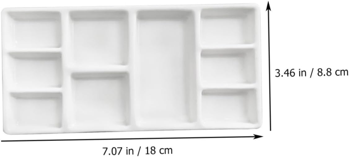 Ceramic Rectangular Paint Palette for Oil Painting White Pigment Tray for Artists and Painters Durable and Easy to Clean Mixing Surface