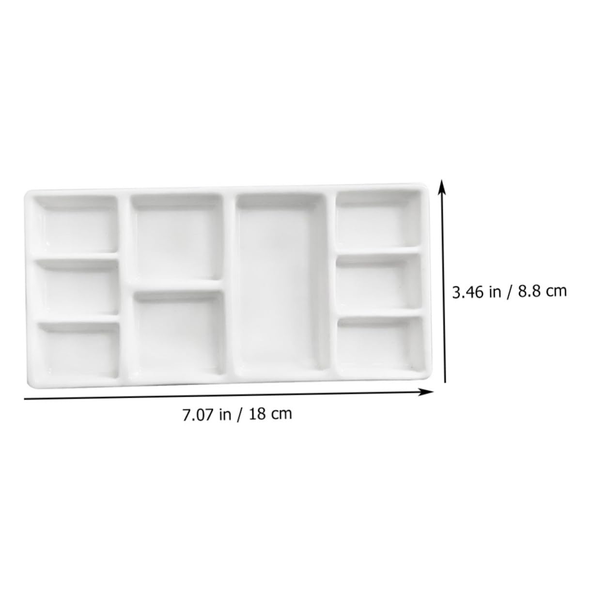 Gogogmee Ceramic Rectangular Paint Palette for Oil Painting White Pigment Tray for Artists and Painters Durable and Easy to Clean Mixing Surface