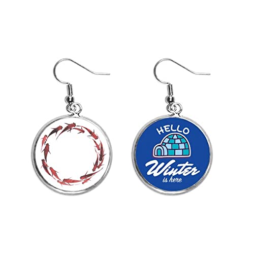 Pendientes de carpa roja para lucir en cenas especiales y eventos de invierno