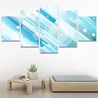 SIGNWIN 5 Panel Canvas Wall Art Modern Art Contemporary Dramatic Geometric Mixed Media Multicolor Patterns for Home Decorations Ready to Hang - 60