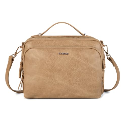 Image of Crossbody Bag for Women, Convertible Satchel Purse with Top Handle | Multi-Pockets Shoulder Bag with Soft Vegan Leather, Fit iPad mini, Lightweight Organizer for Daily, Work and Travel