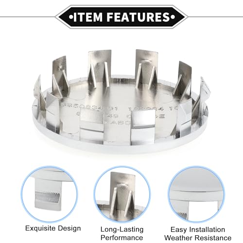 VekAuto 4Pcs Car Wheel Hub Center Caps Compatible for BMW 5 Series G30 17-23 Anti-Scratch, Durable 56.5mm 2.22\" OD Plastic Chrome Silver Tone Front and Rear Wheels