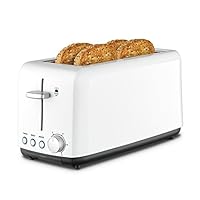 Kambrook Wide Slot Toaster 4-Slice, White KTA140WHT