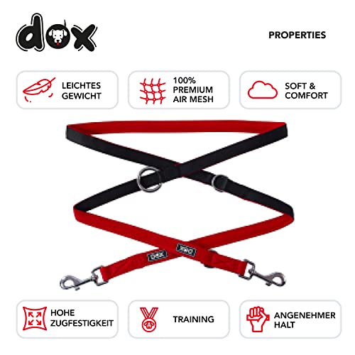 DDOXX-Airmesh-Dog-Leash-66-ft-3-way-Adjustable-Leash-Dogs-S-Red - Cucciolini Doodles DDOXX-Airmesh-Dog-Leash-66-ft-3-way-Adjustable-Leash-Dogs-S-Red