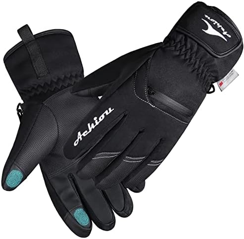 Achiou Winter Snow Ski Gloves for Men Women, Warm Waterproof Skiing Gloves for -30℉ Cold Weather, Touchscreen Snowboard Glove