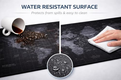 Image of EliteWiz Extended Gaming Mouse Pad XXL 80 x 30 cm | Large Desk Mat, Waterproof, Anti-Slip Rubber Base, Stitched Edges, For Keyboard & Mouse