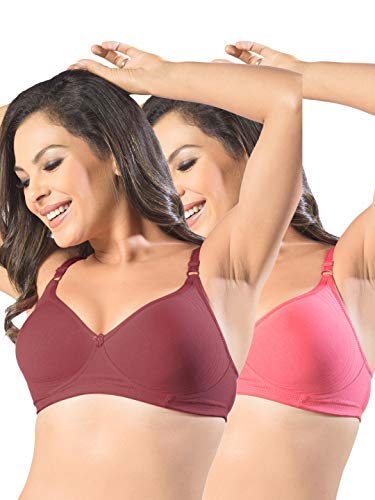 Image of SONARI Womens Non Padded Cotton T Shirt Bra | Wire Free, Medium Coverage, Comfortable and Lightweight | Adjustable Straps, Hook and Eye Closure for Everyday Wear - D-12
