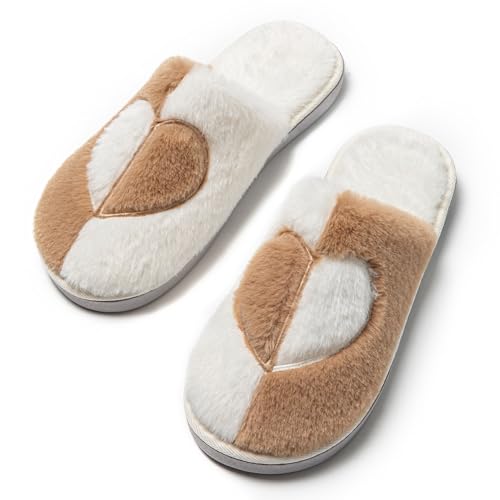 JOMIX Zapatillas de Casa Mujer Invierno con Corazón Pantuflas Peluche Pelo Sintético Suave Suela Antideslizante y Silenciosa Plantilla Acolchada Talón Abierto Idea Regalo WIS255185 Caqui 38/39 JOMIX Zapatillas de Casa Mujer Invierno con Corazón Pantuflas Peluche Pelo Sintético Suave Suela Antideslizante y Silenciosa Plantilla Acolchada Talón Abierto Idea Regalo WIS255185 Caqui 38/39
