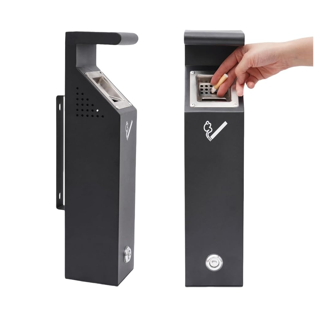 Wall Mounted Commercial Trash Can Outdoor Stainless Steels Rustproof Hinges Lid with for High Traffics