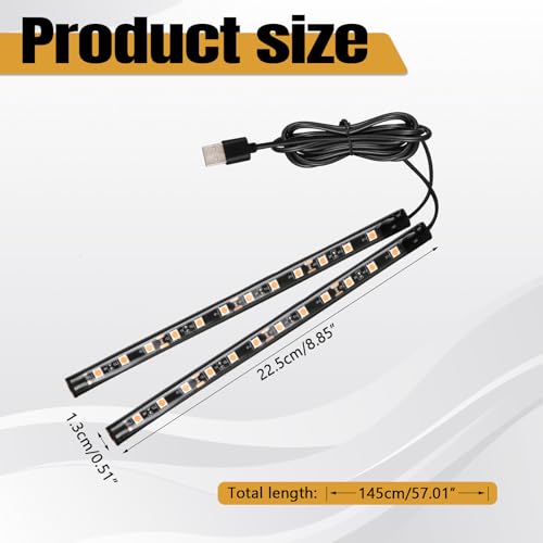 Tira de luz LED para coche con puerto USB de 12V y 24 luces interiores 2