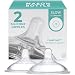 Mason Bottle Silicone Nipples, Slow Flow for 0-3 Months, Two-Pack: Make a BPA-Free Glass Baby Bottle Using Any Regular-Mouth Mason Jar, 100% Made in The USA