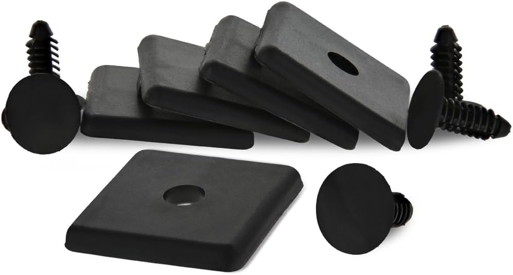 8020, 2030, 15 Series, 1.5" x 1.5" Plastic Square End Caps with Push in Fastener for 80/20 Aluminum Extrusion T-Slot Accessories (Plain Black - No Logo, 25 Pack)