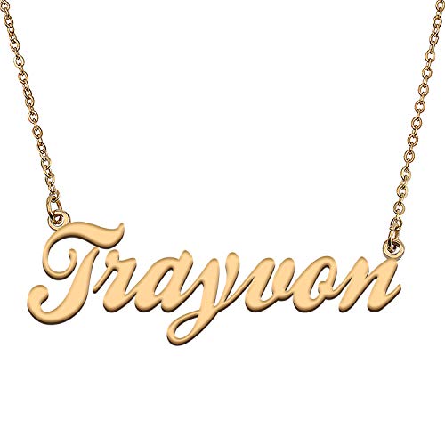 HUAN XUN Custom Personal Pendant Name Necklace Personalized My Best Friendship Gifts for Her Trayvon
