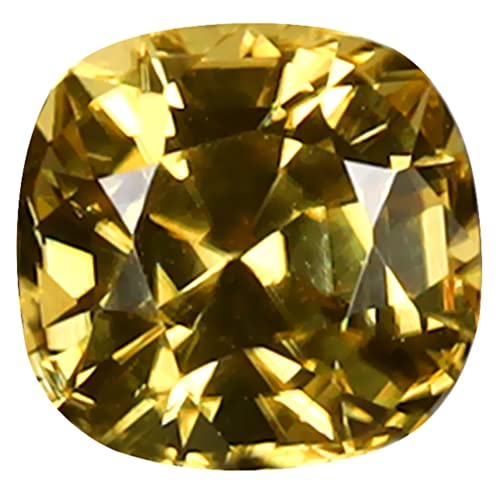 Zircon jaune naturel de 1,75 ct en taille coussin pour création de bijou unique