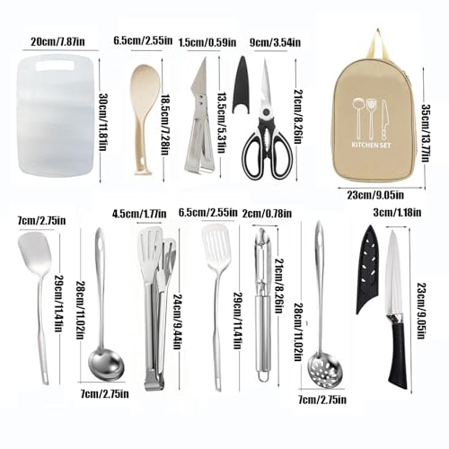 Ensemble d'ustensiles de cuisine de camping portable 8 pièces - 6