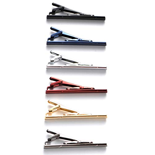 Qimoshi 6 Pcs Tie Clips For Men Tie Bar Clip Set For Regular Ties Necktie Wedding Business Tie Pin Clips #TOP3