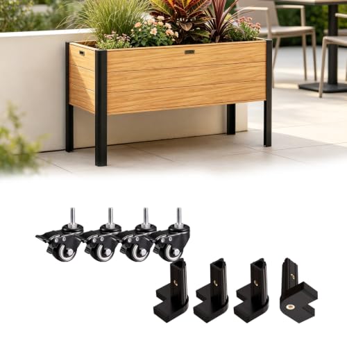Cama de jardín elevada de madera seleccionada macetero robusto de diseño exterior exclusivo 2