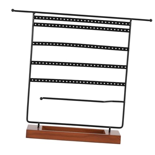 STOBAZA Estante De Joyería Multifuncional Soporte Para Pendientes Titular De La Joyería Torre De Collar Torre De Exhibición De Joyas Ver Torre De Exhibición Organizador Cosmético De Madera