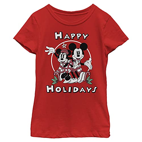T-Shirt Mickey & Minnie Holiday Rouge Fille Vêtement Disney XS