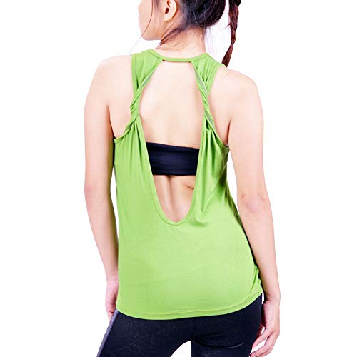 LOFBAZ Workout Tank Tops for Women Yoga Clothes Womens Athletic Gym Shirts Running Exercise Active Sports Fitness Clothing Tanks Top Lime Green XL