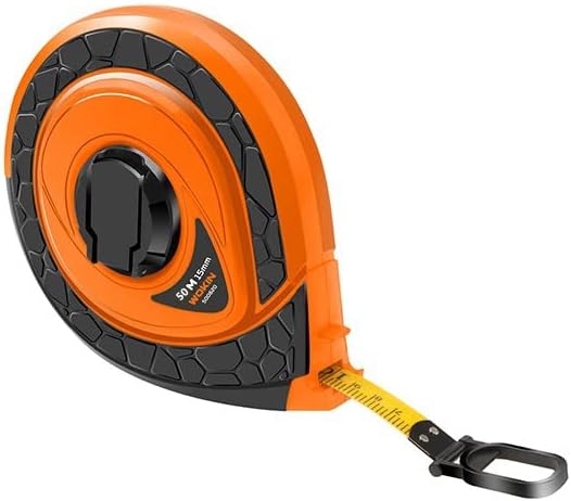 TOOLSTEK WOKIN 50m*12.5mm Long Fiberglass Measuring Tape, Gauge Measure Ruler Tools for DIY or Building Requirements Surveyors and Engineers Site use Measurements with Metric and Inch Blade