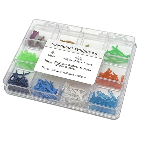 FUREIN SMILE Kit de cuñas interdentales dentales adaptables para dientes/tulwar/diamante/cuñas para material de restauración de dientes dentales (kit de cuñas MIix)