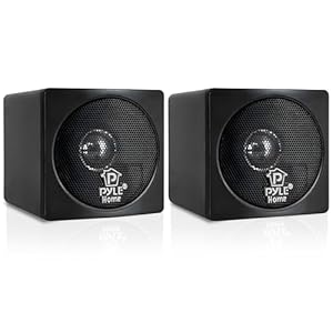 Pyle Regal- Lautsprecher, Passive Bookshelf Speakers, 9cm Stereo Lautsprecher, 100W 2x Computerlautsprecher mit 4 Ohm Impedanz, Mini Soundsystem, Lautsprecher ideal für Studio & Heimkino, Schwarz