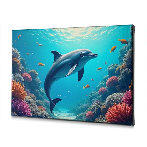 Toile de Pâques dauphin gracieux pour une ambiance marine sereine