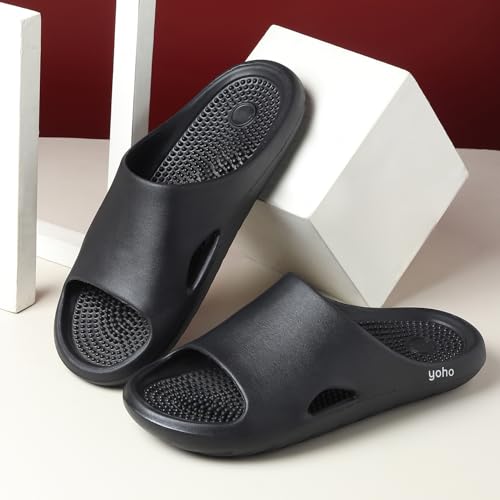 Image of YOHO Nest Sliders for Men | Waterproof Monsoon Footwear & Rainy Sandals | Acupressure Cushioned Slippers