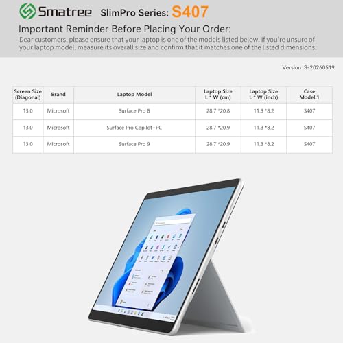 Étui Surface Pro Copilot+PC haut de gamme Smatree SlimPro rigide et fin - 2