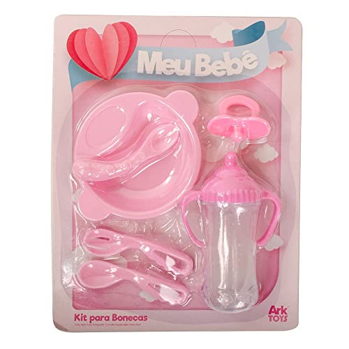 Kit Para Bonecas C Prato, Talheres E Chupeta, Ark Toys