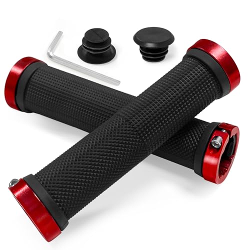 Puños Bicicleta 22mm, Empuñadura Bicicleta，Suave Antideslizante, con Bloqueo de Aluminio, Pour MTB, Scooters, Bicicletas Urbanas