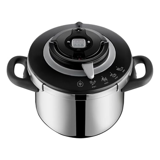 SEB Clipso+ CHEF 6L, pentola a pressione, 4-6 persone, induzione, 4 programmi di cottura, cottura rapida, apertura e chiusura del coperchio con una sola mano, P4550700